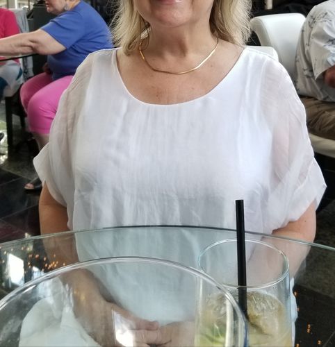 Customer photo review of Natalie Silk Tee (White)