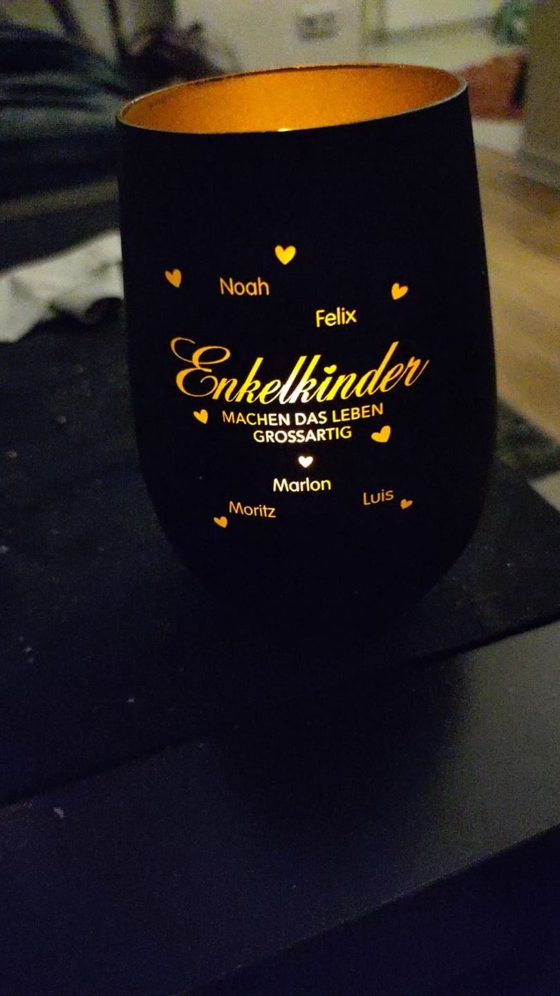 Customer photo review of Meine Enkelkinder - Großeltern-Windlicht