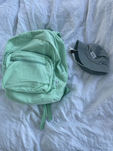 Customer photo review of Corduroy Backpack - Mint