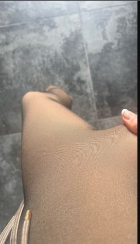 Customer photo review of Black Sheer Look Tights With Fluffy Lining - Warm Winter Goth Tights
