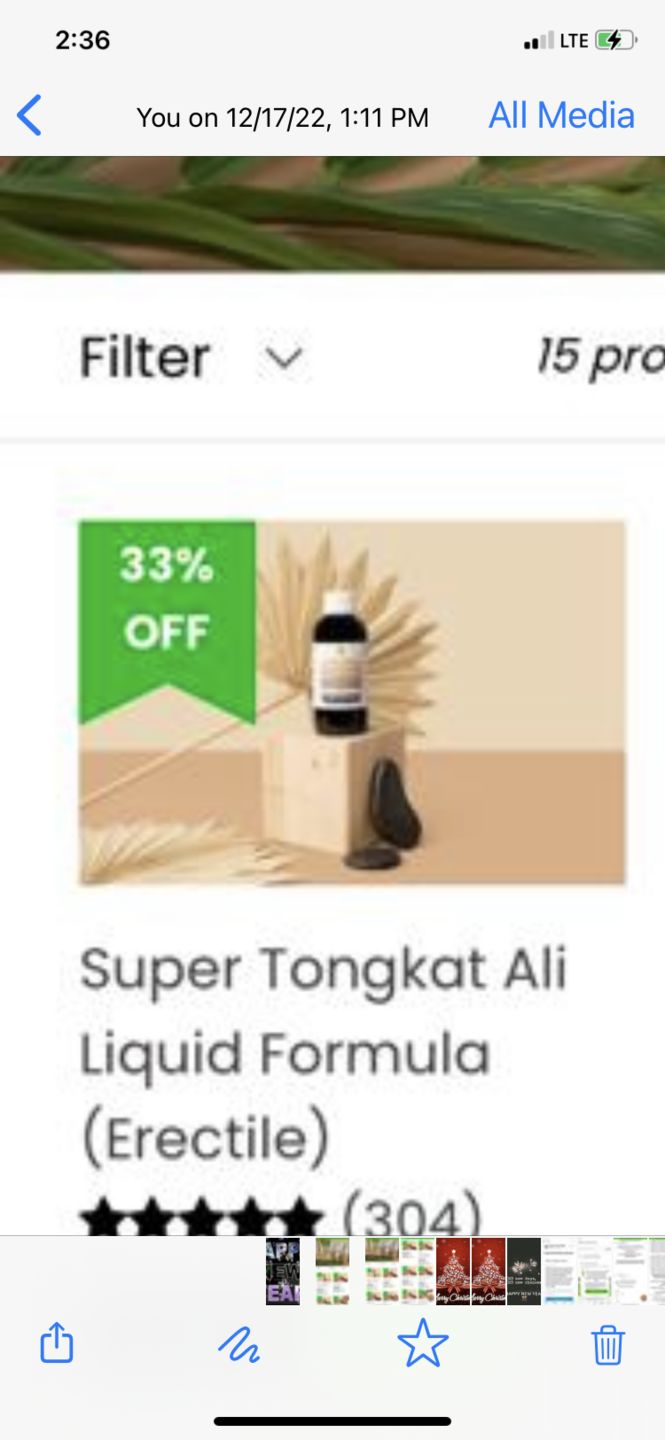 Customer photo review of Super Tongkat Ali Liquid Formula (Erectile)