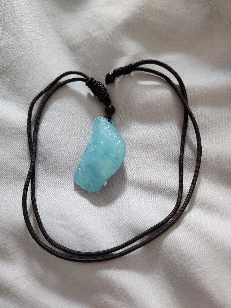 Customer photo review of Breathing Aquamarine Pendant