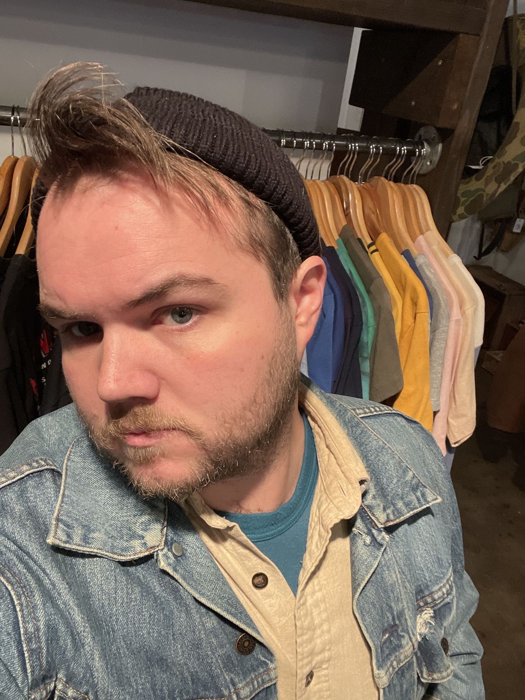 Customer photo review of Vintage Short Sleeve Henley T-Shirt - Brick Red