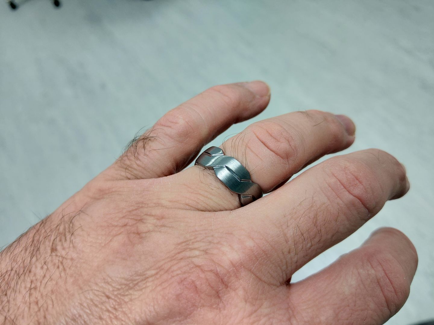 Customer photo review of Weaved 8mm Wonder Ring