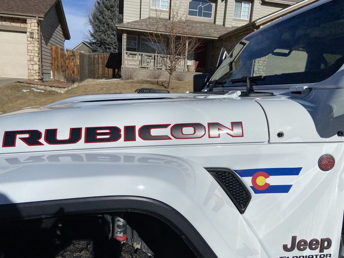 Customer photo review of State Flag Fender Vent Premium Wrap Decal for Wrangler and Gladiator