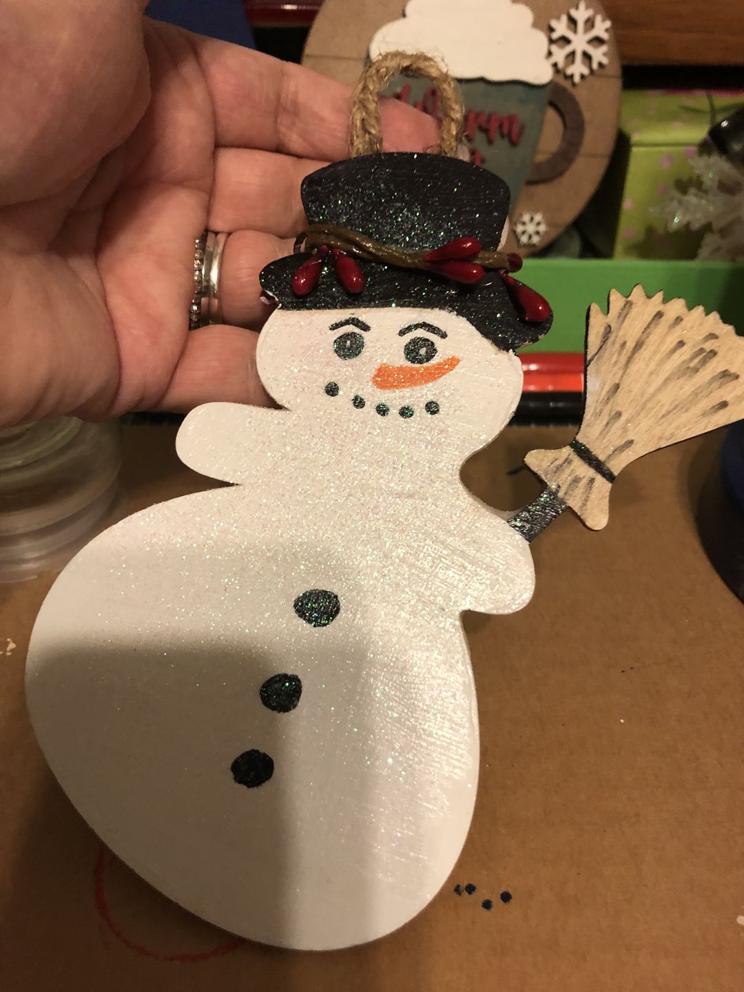 Customer photo review of Unfinished Wood Snowman Shape - Winter Craft - up to 36"