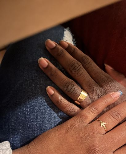 Customer photo review of Matching Promise Rings - 2 Pieces