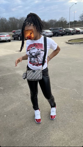 Customer photo review of Dunk Low Gym Red DopeSkill T-Shirt Sick Bear Graphic