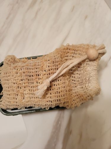 Customer photo review of Eco Friendly Soap Bag - Use it with any B.O.S.S. Farms Soap!