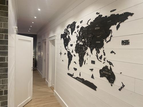 Customer photo review of 3D Wooden Multilayered World Map with States and Capitals v2