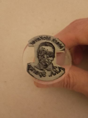 Customer photo review of Wooden Handle Face Stamp