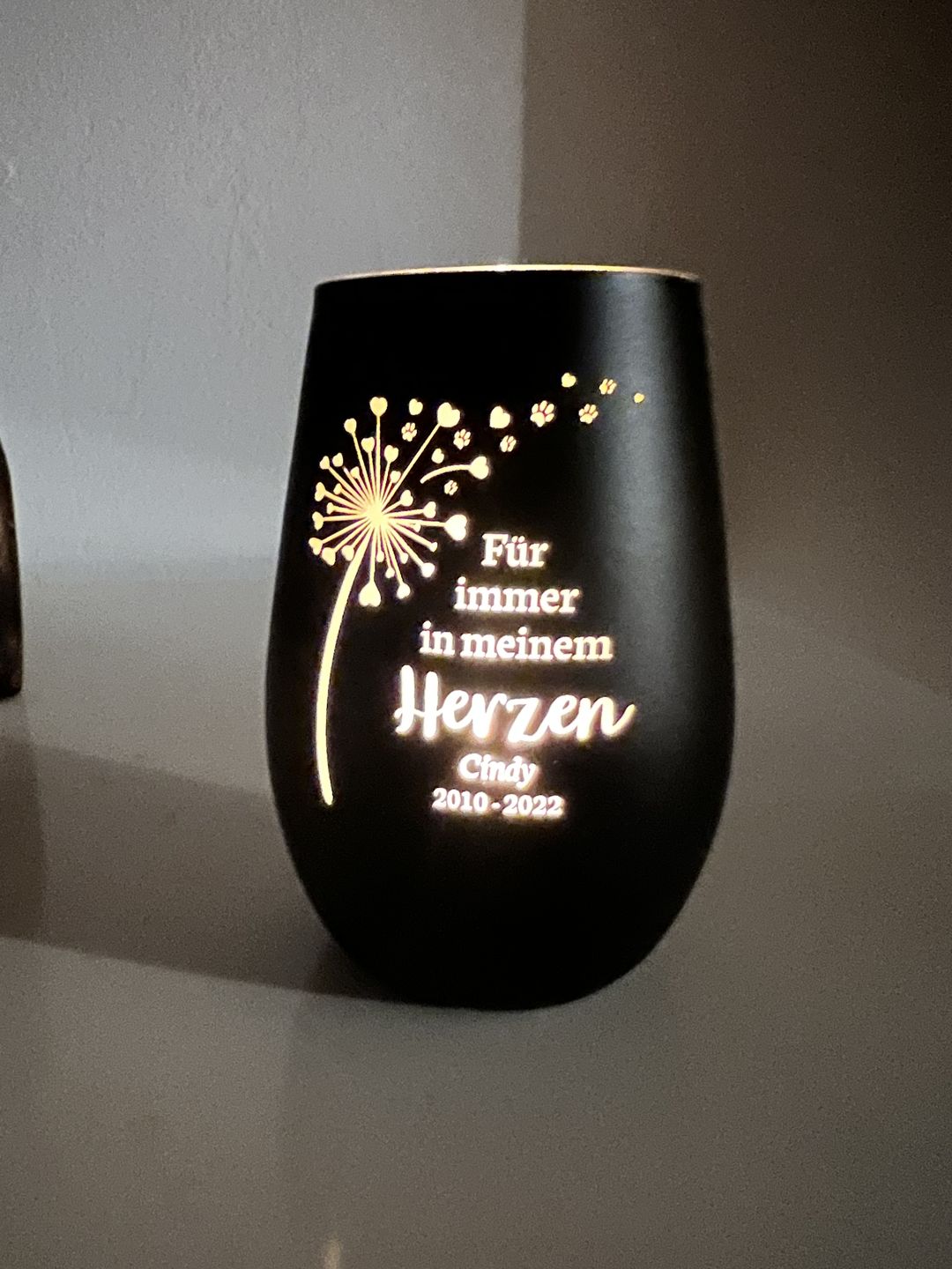 Customer photo review of Für immer im Herzen - Individuelles Trauerlicht