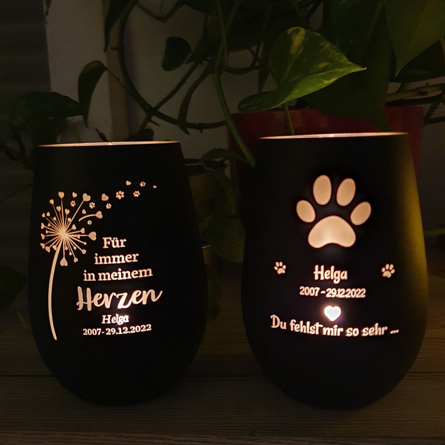 Customer photo review of Für immer im Herzen - Individuelles Trauerlicht