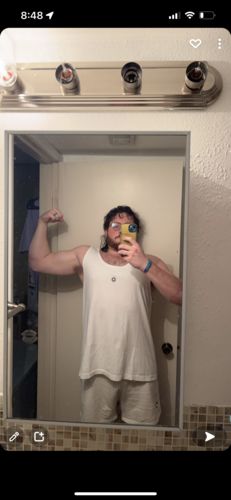 Customer photo review of Men's Sol Tank, White