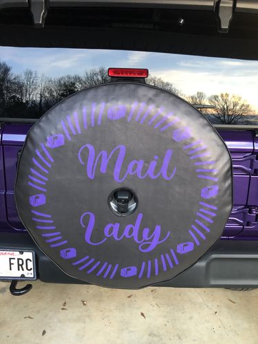 Customer photo review of Custom Spare Tire Cover for Jeep, RV, Bronco Camper, Trailer, & More