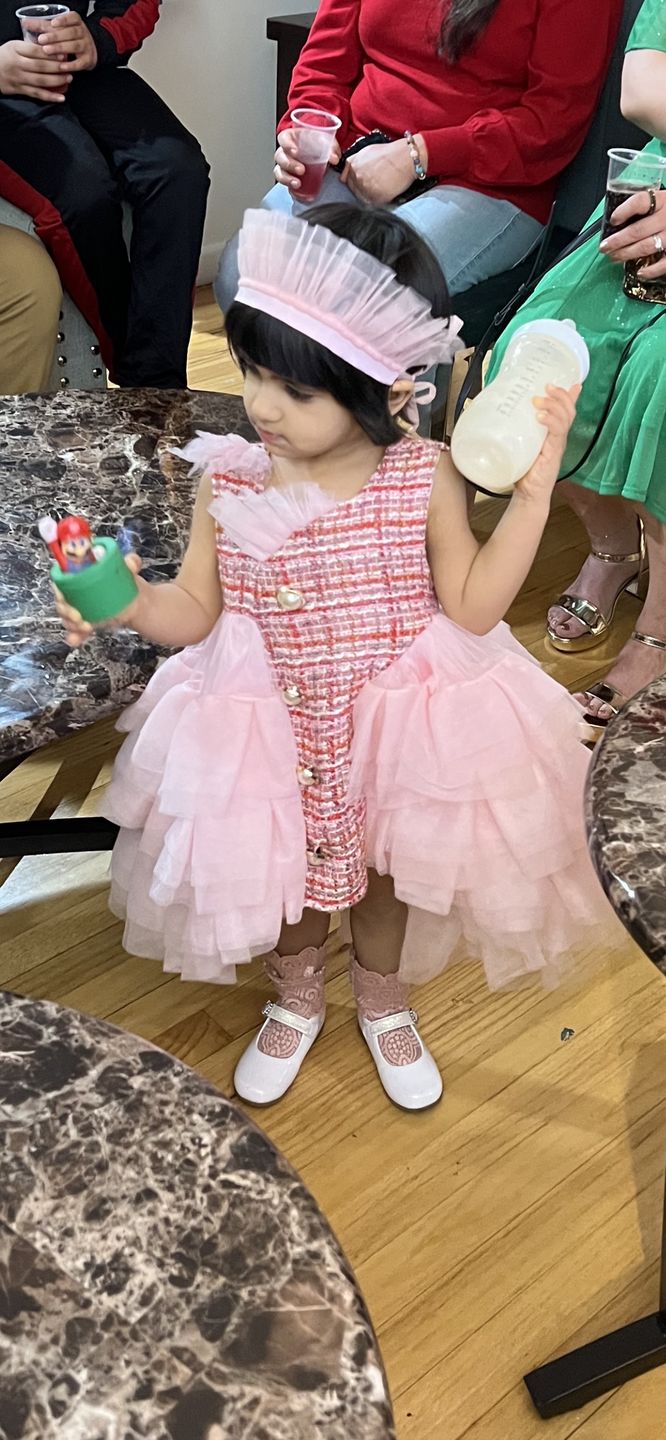 Customer photo review of Kelly Pink Tweed Dress