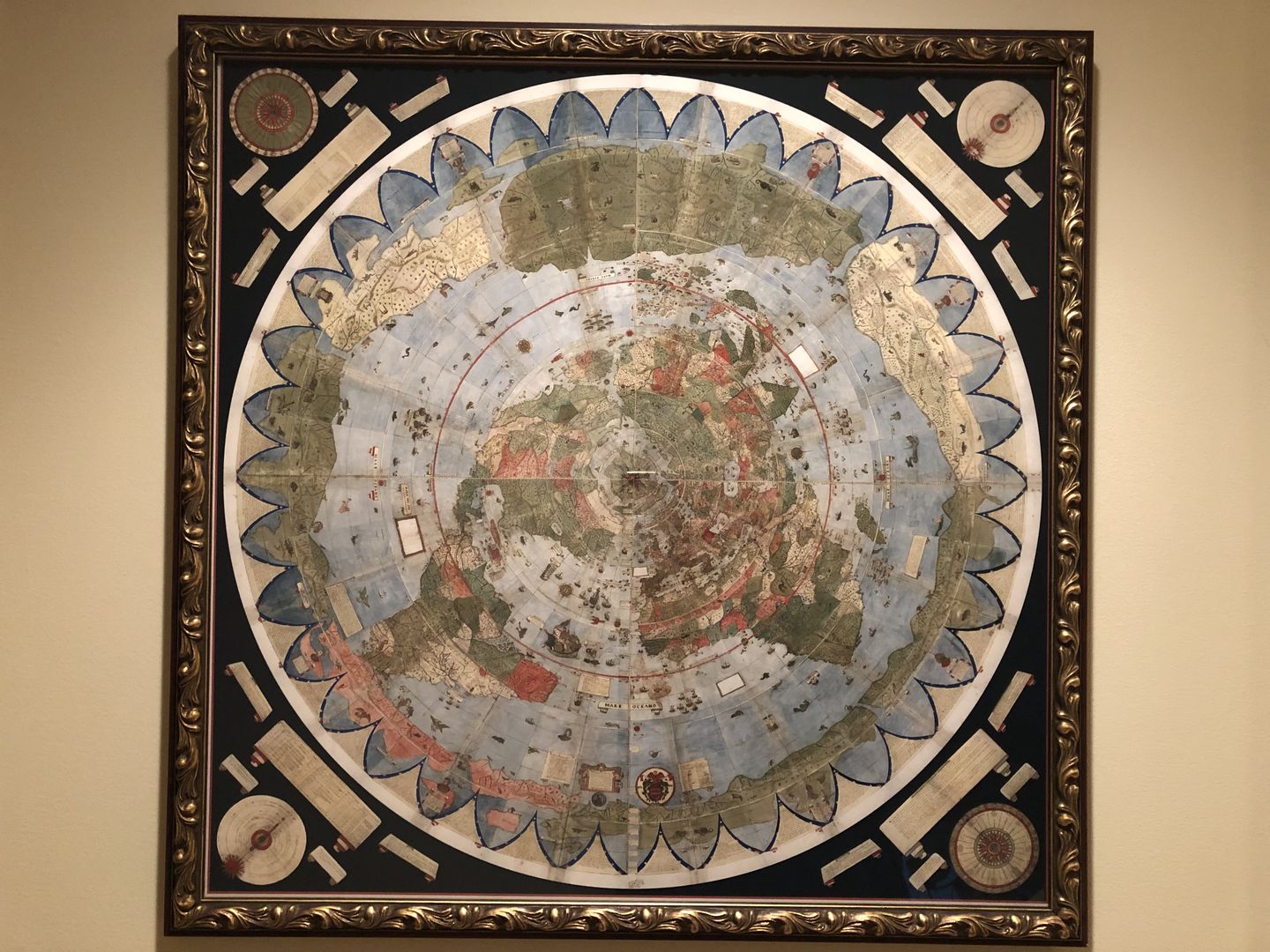 Customer photo review of Ancient Flat Earth Map, 1587 by Monte Urbano - Large World Map Wall Chart