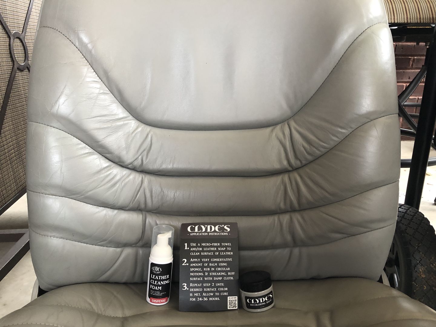 Customer photo review of Clyde’s Leather Recoloring Balm