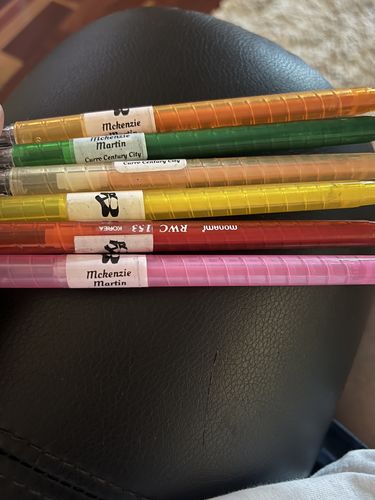 Customer photo review of Wrap-around Pencil & Pen Labels