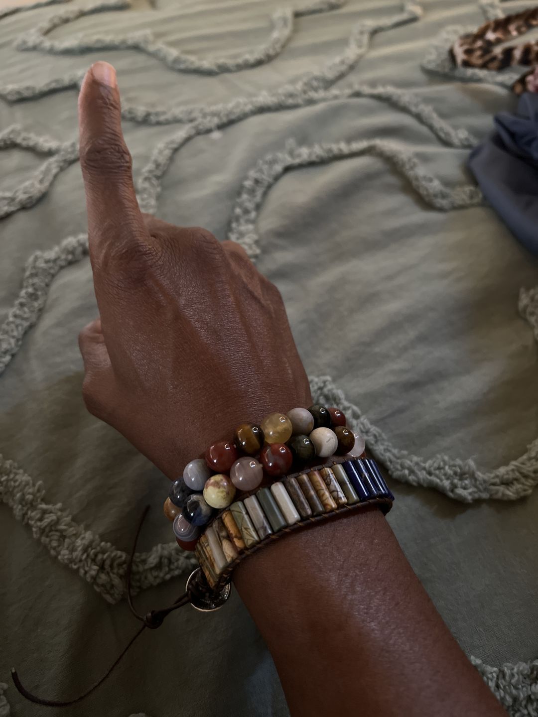 Customer photo review of Men's Warrior Jasper Bracelet
