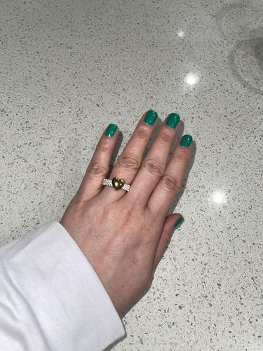 Customer photo review of Heart Medallion Textured Triple Row Ring