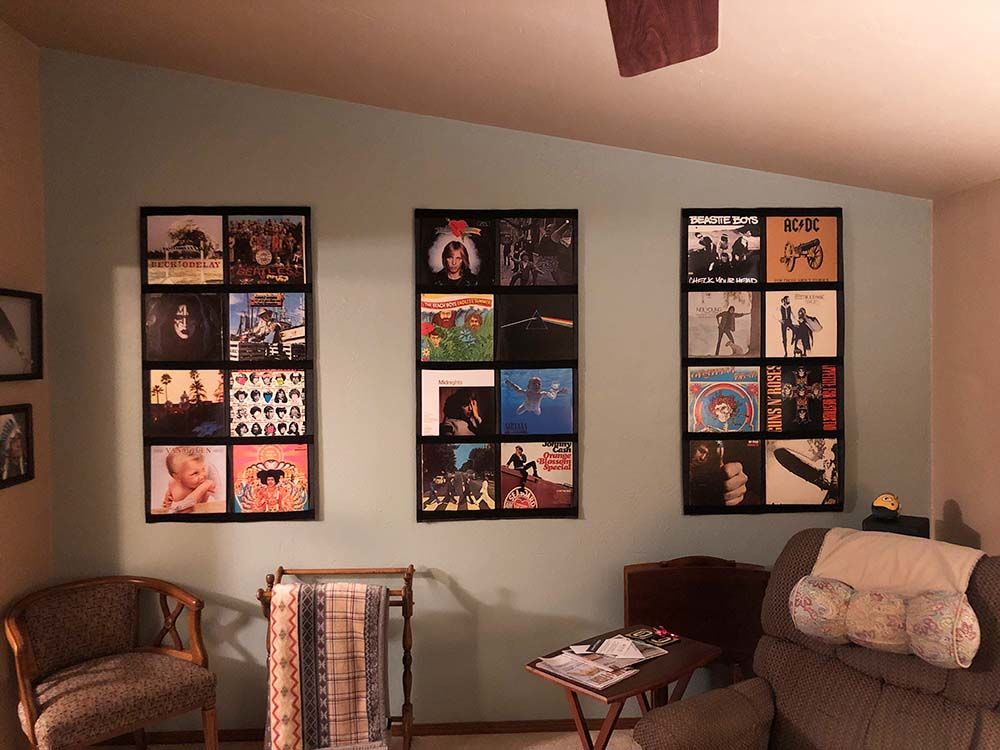 Customer photo review of 12" Vinyl Record Display Frame - LP Wall Storage