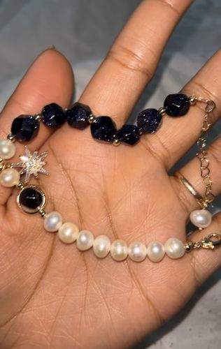 Customer photo review of Light and Dark - Sandstone and Pearls Bracelet