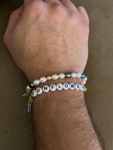 Customer photo review of Azure Pearl Bracelet