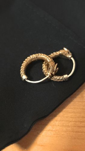 Customer photo review of Ouroboros Earrings
