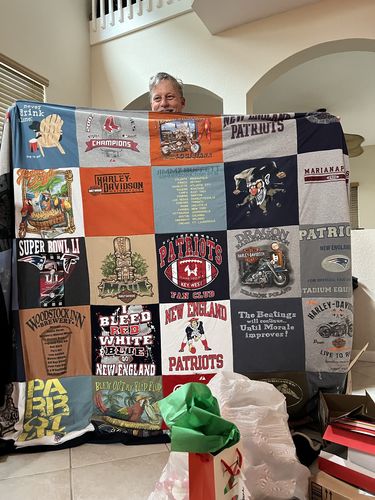 T-shirt quilt featuring new england patriots by Luz from FL