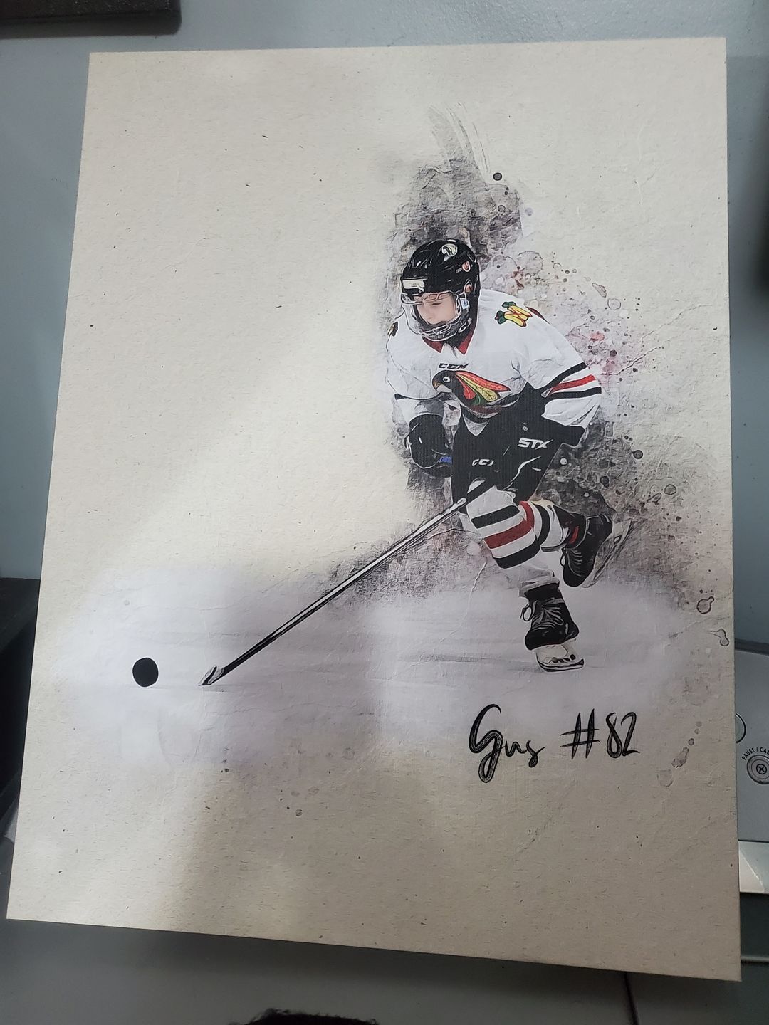 Customer photo review of Personalized baseball photo Painting