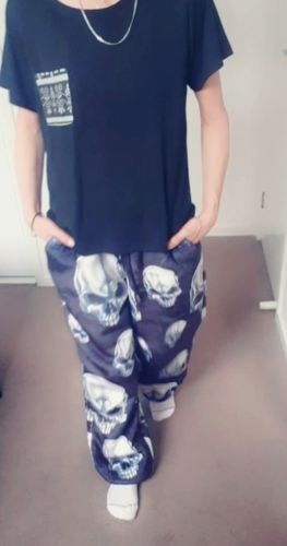 Customer photo review of Happy Hoodie Skull Designer Pants