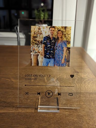 Customer photo review of Custom Song Plaque - The Best Anniversary Gift for Couples