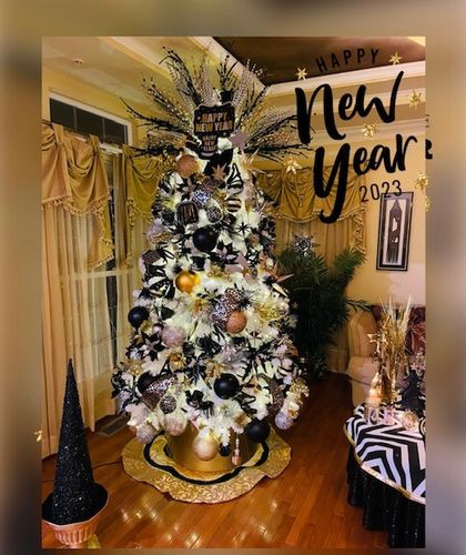 Customer photo review of 4"X10Yd Metallic/Glitter Leopard Black/Gold/Silver RGE119002