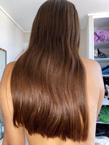 Reseña con foto de un cliente sobre Henna Jamila Hair