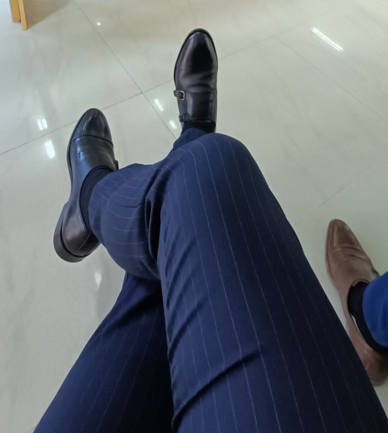 Customer photo review of Double Monk Straps Cap toe - Black