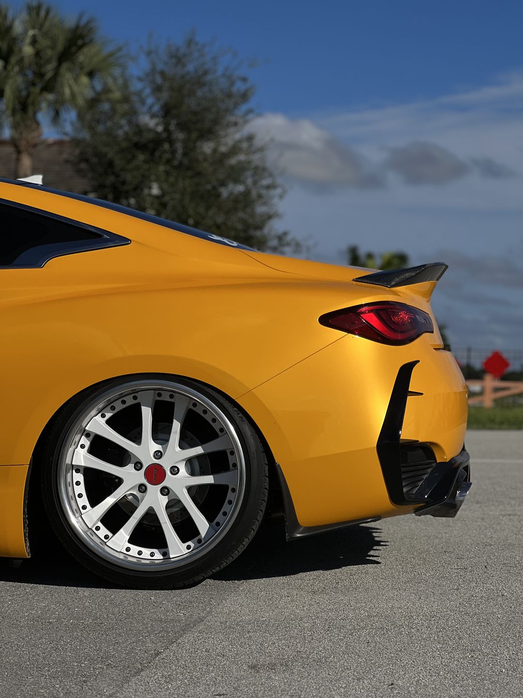 Customer photo review of Glossy Metallic Golden Yellow Vinyl Wrap