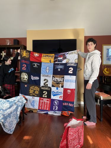 T-shirt quilt featuring dirtbags by Lauren from NY