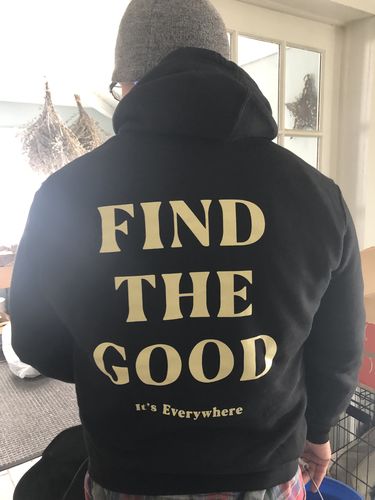 Customer photo review of 3 Simple Words - Embroidered Hoodie - Black
