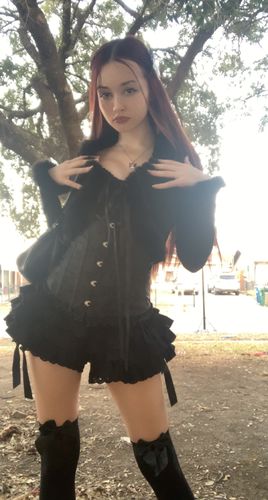 Customer photo review of ANNA Lolita Flared Lace Mini Skirt (Skort)