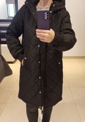Customer photo review of Louise Black Quilted Coat