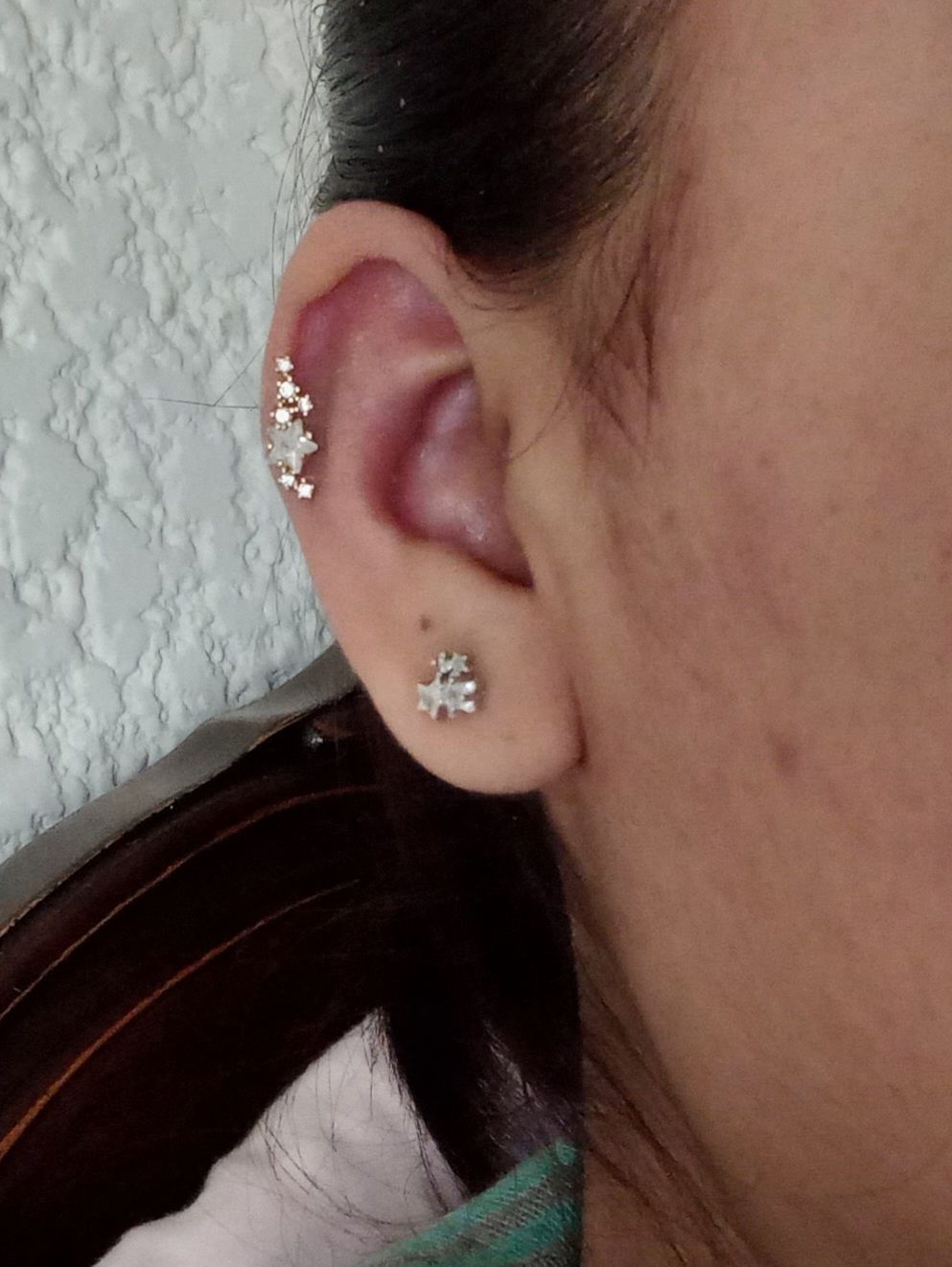 Customer photo review of Piercing Estrellas Rosca Plana