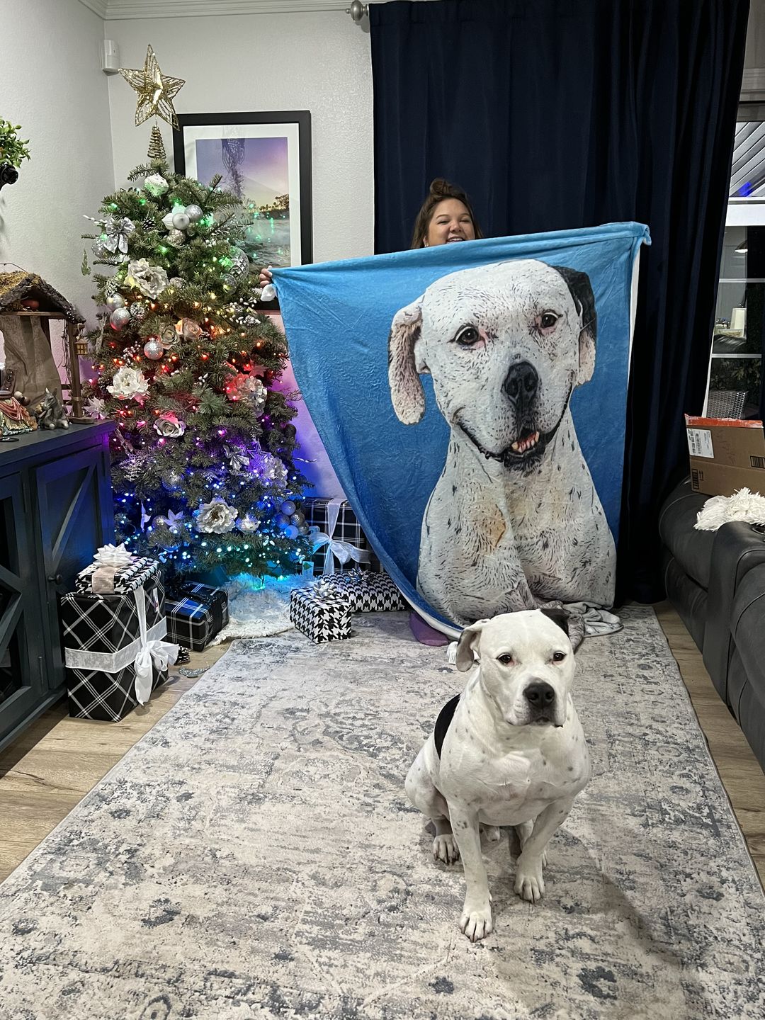 Customer photo review of Custom Pet Art Fleece Blanket