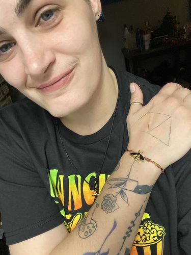 Customer photo review of Onyx Glass Bead Bracelet