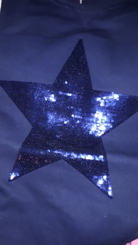 Customer photo review of Olivia | Navy Windcheater with Sequin Star Detail