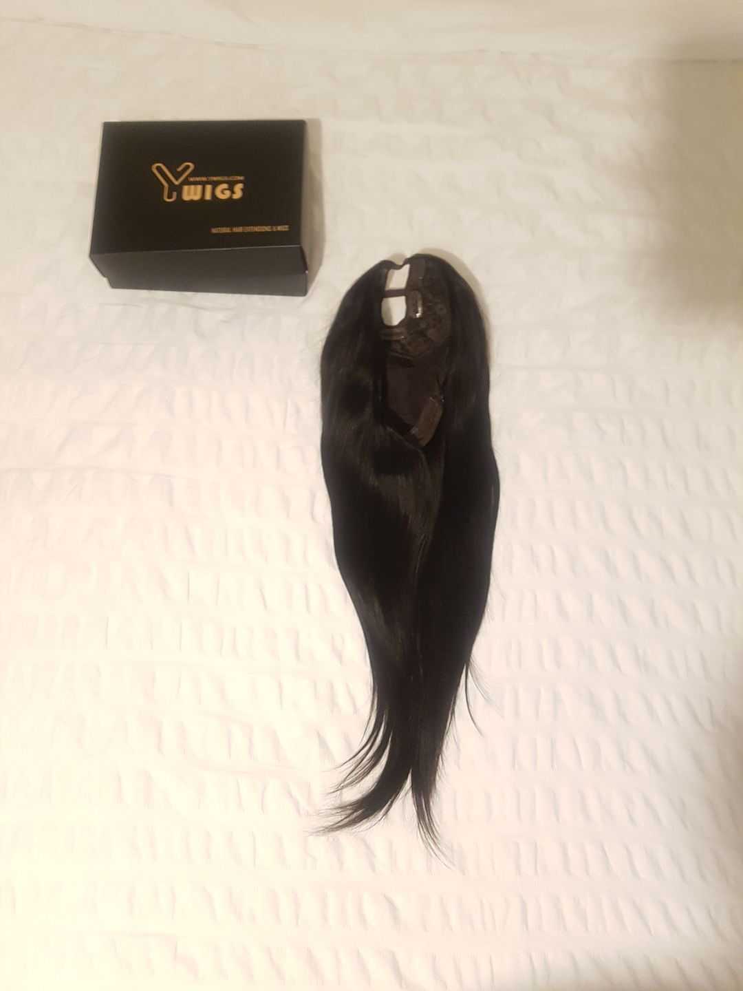 Customer photo review of Straight Texture Human Hair U Part Wig AU01