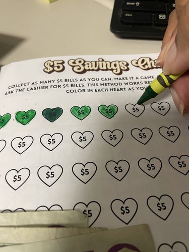 Customer photo review of Stackin My Paper - The Savings Challenge Book