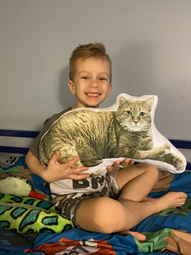 Customer photo review of Create A Custom Dog Pillow