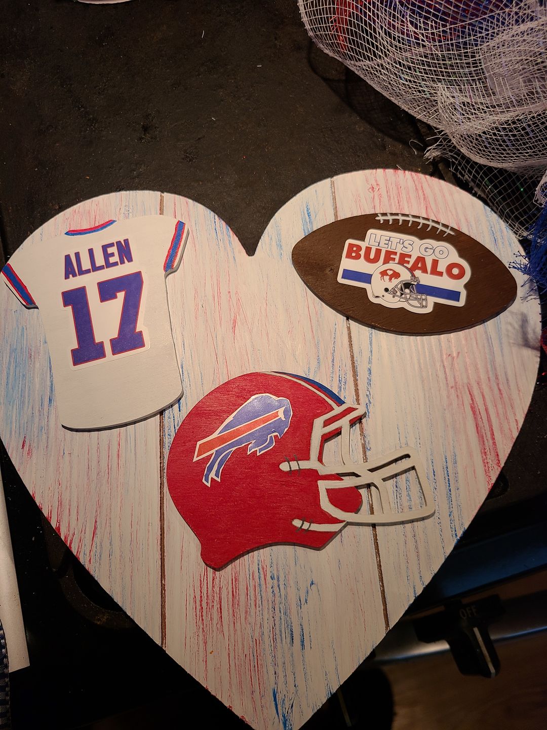 Customer photo review of Unfinished Wood Football Shape - NFL - Craft - up to 24"