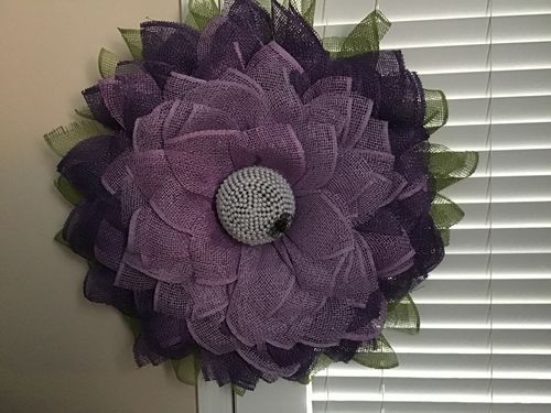 Customer photo review of 10"X10Yd Poly Burlap Mesh Purple RP810023